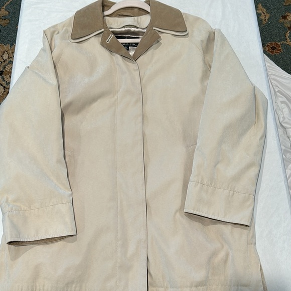 London Fog Insulated Zip Out Trench Coat Sz Petite Med  Like New Cream - Picture 10 of 10